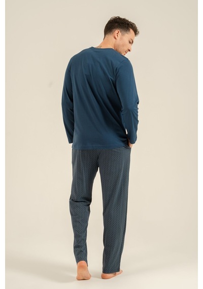 Arnetta Erkek Cep Detaylı Lacivert Uzun Kol Pijama Takım Ar3840-s-v1 Ar3840-s-v1