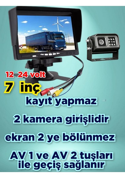 7 İnç Ips Qled Ekran Ve 1 Adet Metal Kasa Kamera 12 - 24 V