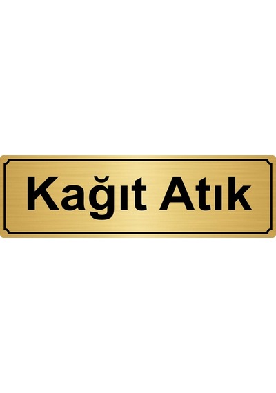 Kağıt Atık Yönlendirme Levhası 5Cmx20Cm Altın Renk Metal