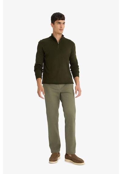 Defacto Regular Fit Düz Paça Chino Kanvas Pantolon E8064ax25aukh82 Haki