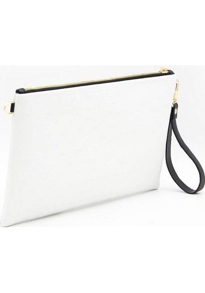 Silver Polo Sp1034 Kadın Portföy & Clutch Logolu Beyaz-beyaz