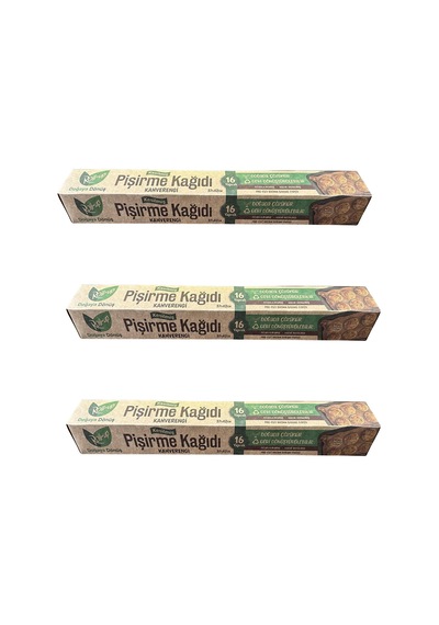 Roll-up Ağartılmamış Doğal Kesimli Fırın Pişirme Kızartma Kağıdı - 42x37 Cm. - 16 Yaprak -3 Kutu