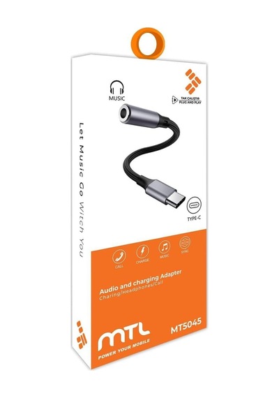 Tr Type-c To 3.5mm Aux Adaptör Dac Çipli Dayanıklı Örgü Kablo Ses Dönüştürücü Mt5045 İle Uyumlu