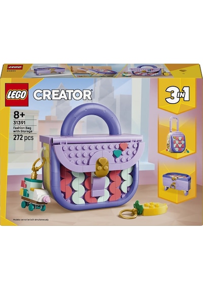 LEGO® Creator 3’ü 1 Arada Saklama Bölmeli Tasarım Çanta 31391 - 8+ için Bavul veya Saklama Kutusu Olan Oyuncak Yapım Seti (272P)