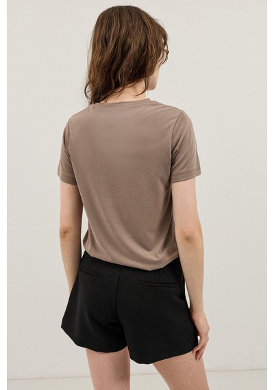 Antioch Modal Karışımlı T-shirt Bej