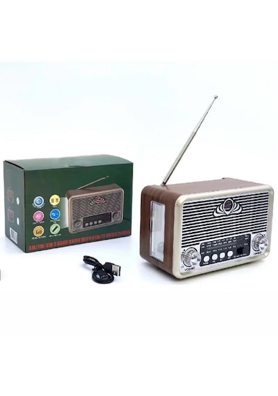 Nns NS-6675 USB - TF Kart - FM Retro Fenerli Bluetooth Hoparlör Portatif Radyo