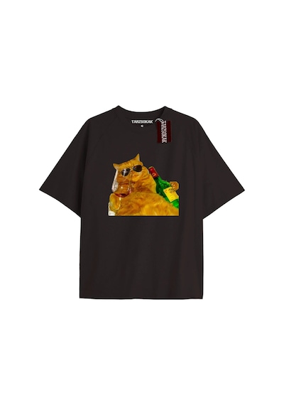 Startmore Energetic Baskılı Oversize Kalıp Unisex T-shirt Siyah