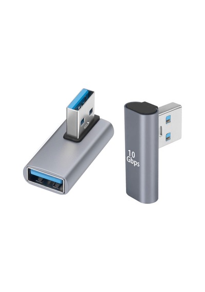 Usb3.0 L Tipi 90 Derece 10 Gbps Dişi Erkek Çevirici Adaptör 2'li Set
