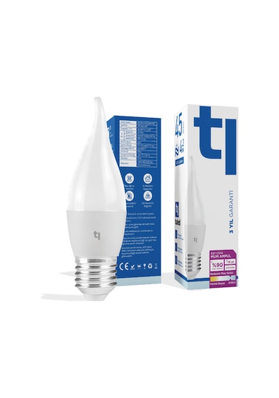 Redeem Plus C37A E27 Mum Ampul, Titreşimsiz, Göz Konforu, 603 Lümen, Parlak Beyaz, 5700 Kelvin