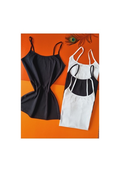 Demirsa Boutique Fitilli, Pamuklu, Likralı İp Askılı 4'lü Ribana Kadın Atlet 2 Siyah-2 Beyaz Siyah2-beyaz2 Demirsa Boutique Fitilli, Pamuklu, Likralı İp Askılı 4'lü Ribana Kadın Atlet 2 Siyah-2 Beyaz Siyah2-beyaz2