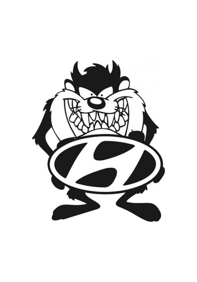 2 Adet Hyundai Taz Komik Araba Sticker Yapıştırma