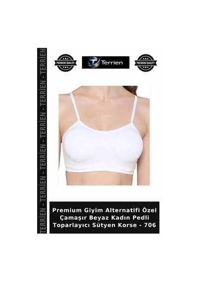 Terrien Premium Giyim Alternatifi Özel Çamaşır Beyaz Kadın Pedli Toparlayıcı Sütyen Korse - 706 Terrien Premium Giyim Alternatifi Özel Çamaşır Beyaz Kadın Pedli Toparlayıcı Sütyen Korse - 706