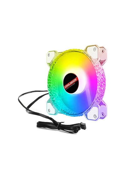 Coolmoon 12cm Rgb P Kasa Fanı Kristal Elmas Yüzey - 6pin Soğutucu Fan Kontrolcü Olmadan Çalışmaz