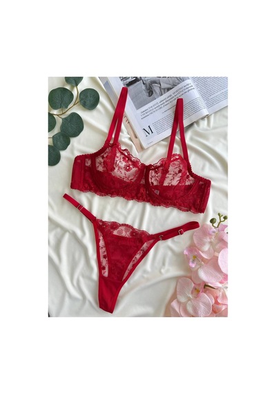 La Linaa Kadın Dantelli Bralet Sütyen Şık İç Çamaşır Takımı Transparan Seksi İç Giyim Kırmızı - 591611016 Kırmızı La Linaa Kadın Dantelli Bralet Sütyen Şık İç Çamaşır Takımı Transparan Seksi İç Giyim Kırmızı - 591611016 Kırmızı