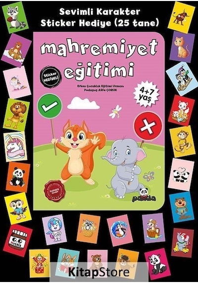 Mahremiyet Eğitimi - Stickerlı 4+7 Yaş - Afife Çoruk - Panda