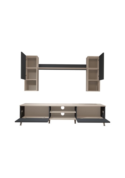 Decoraktiv Eko 5da Mdf Dvd Silver Tv Ünitesi Tv Sehpası Beyaz - Antrasit