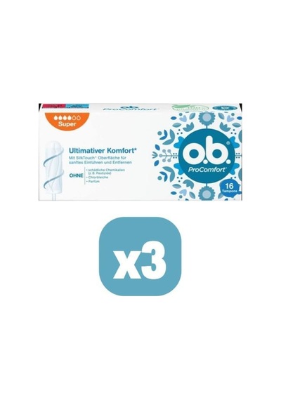O.B. Ultimate Comfort Super 16'Lı Tampon 3 Paket (Toplam 48 Adet)