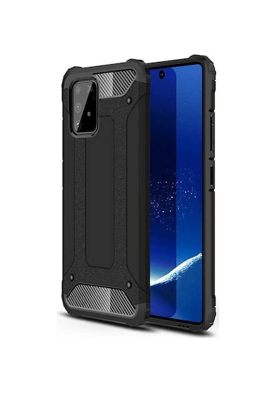 Kilifone - Samsung Uyumlu Galaxy A91 S10 Lite - Kılıf Çift Katman Zırh Tank Crash Military Kapak - Siyah