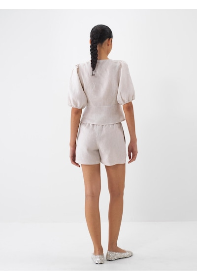 Xint Naturel %100 Keten Regular Fit Bluz 751075