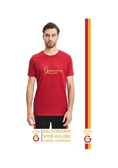 Galatasaray Lisanslı Kırmızı Erkek T-shirt Kırmızı.