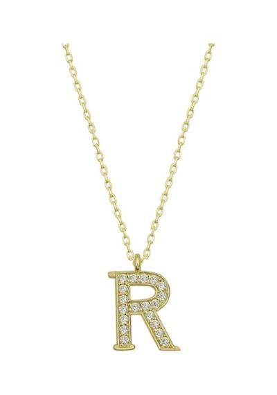 Casera's Gümüş Gold R Harfi Kadın Kolye Csr2184231 Gümüş