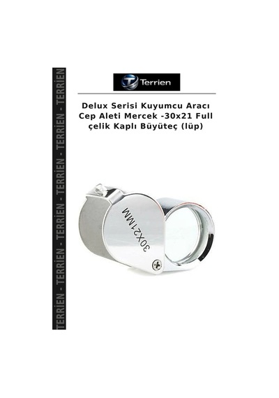 Delux Serisi Kuyumcu Aracı Cep Aleti Mercek -30x21 Full Çelik Kaplı Büyüteç Lüp Diğer
