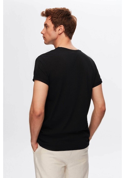 D's Damat Ds Damat Siyah V Yaka %100 Pamuk T-shirt 4HC141996755M Siyah