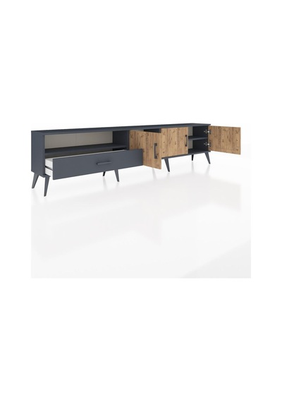 Arges Tv Ünitesi 3 Raflı Tek Çekmeceli 3 Kapaklı 220x30x51 Antrasit-çam/antrasit Atlas Çam/antrasıt - Antrasıt Arges Tv Ünitesi 3 Raflı Tek Çekmeceli 3 Kapaklı 220x30x51 Antrasit-çam/antrasit Atlas Çam/antrasıt - Antrasıt