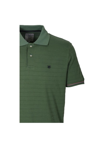 Erkek Polo Yaka Tişört Olive Dokulu Slim Fit Ribanalı Kol T-shirt Ncs Jeans 1152-olive Yeşil