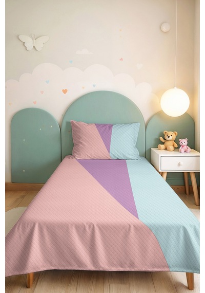 Evimde Bambaşka Pastel Geometrik Kız Çocuk Pike Takımı-modern Pembe Mavi Lila Bebek Odası Yatak Örtüsü-160x220 CM Evimde Bambaşka Pastel Geometrik Kız Çocuk Pike Takımı-modern Pembe Mavi Lila Bebek Odası Yatak Örtüsü-160x220 CM