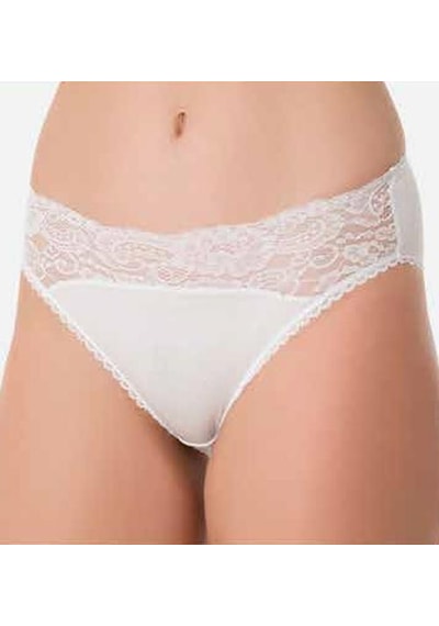 3 Adet İmer Bayan Modal Dantelli Slip Bikini Külot 4266 Beyaz