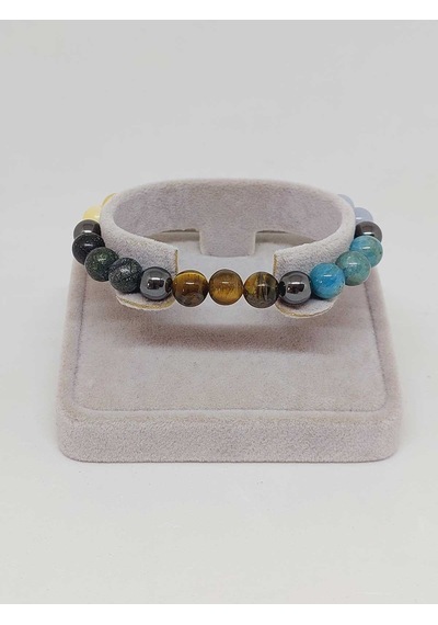 İkizler Burcu Doğal Taş 8mm Unisex Bileklik 55746 Çok Renkli