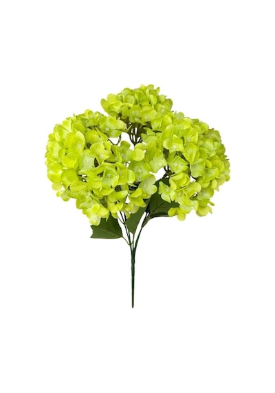 Yapay Çiçek Ortanca Çiçeği Yeşil 45cm 5dal Gerçeksi Dokulu Premio