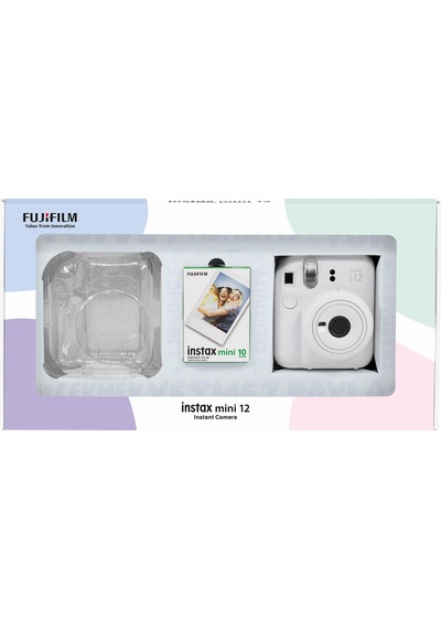 Fujifilm Instax Mini 12 Fotoğraf Makinesi + 10'lu Film + Pleksi Kılıf  Beyaz