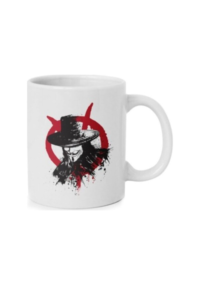 Ve For Vendetta - Baskılı Kupa Beyaz