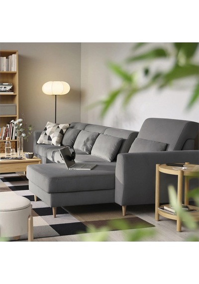 Ikea Gri Lüks Kanepe - Uzanma Koltuklu 4'lü Kanepe