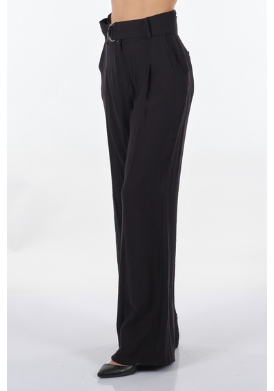 Unique Mode Kemerli Siyah Kadın Pantolon Us234008 001