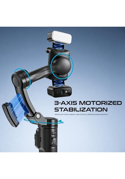 Lph113 3 Eksenli Akıllı Gimbal Stabilizatör, Siyah
