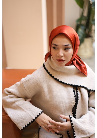 Silk Home Düz Micro Saten Eşarp 28010-13 Bakır