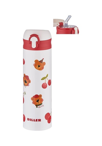 Dıller 480 Ml Pipetli Paslanmaz Çelik Termos Vacum Cup Kilitli Kapak -ffdıllerd9228