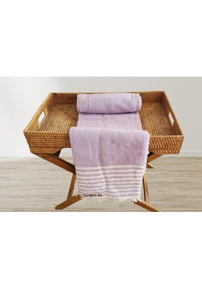 Aksu Summer Line Çok Amaçlı Örtü Pike Koltuk Örtüsü 170x220 Lila Lila