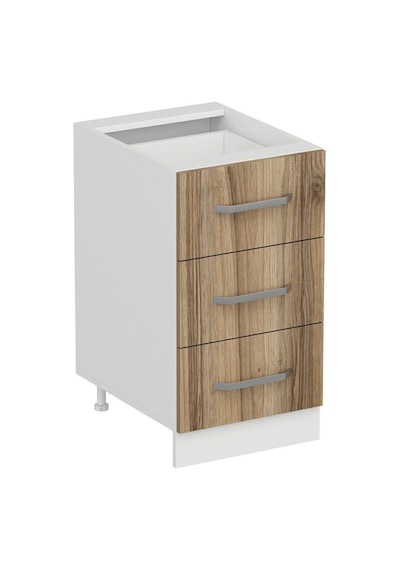 Minar Mutfak Alt Modül 3ç Nray 45cm Dolap Beyaz/dore - D1