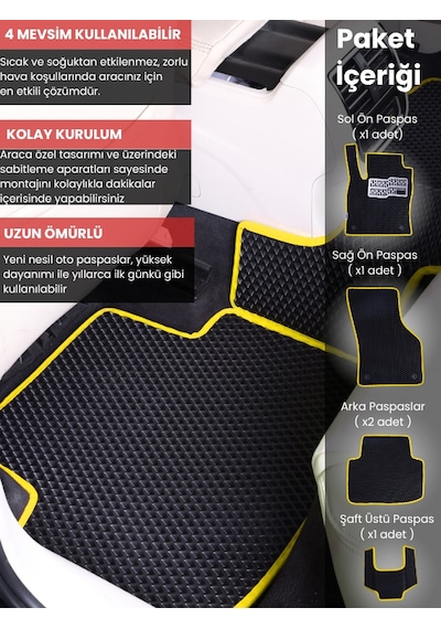 Volkswagen Tiguan 2007-2015 Uyumlu Eva Paspas Tam Set Oto Paspas,araca Özel,tam Koruma 386