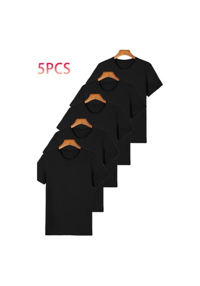 Cool Tarz Erkek 5'li Paket Siyah Slim Fit Dar Kesim %100 Pamuk Bisiklet Yaka Tişört Siyah Siyah Cool Tarz Erkek 5'li Paket Siyah Slim Fit Dar Kesim %100 Pamuk Bisiklet Yaka Tişört Siyah Siyah
