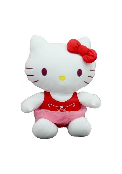 Sunman Peluş Hello Kitty Elbiseli Kurdeleli 36Cm