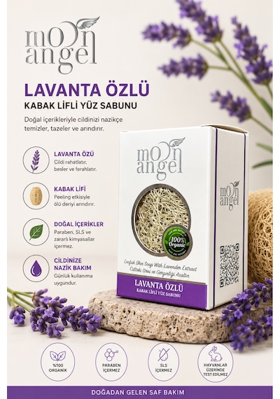 Kabak Lifli Sabun Lavanta Özlü Ferahlatıcı Ve Arındırıcı Cilt Bakım Sabunu