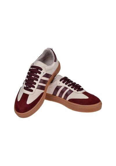 Floor Hakiki Deri Kadın Spor Ayakkabı Sneaker Mak-3020 Bordo