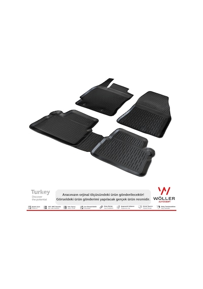 Toyota Uyumlu Auris Paspas 2007 - 2012 Arası 3D Havuzlu Wöller Paspas