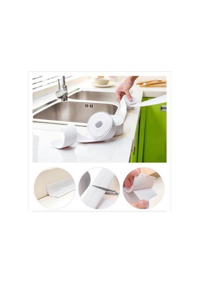 Mutfak Banyo Aksesuarları Duş Banyosu Sızdırmazlık Şeridi Bant Kalafat Şeridi Beyaz Bant 3.2m 38mm