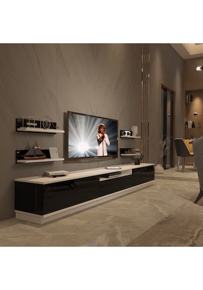 Decoraktiv Trendstyle 270rs Slm Tv Ünitesi Tv Sehpası - Beyaz Siyah Beyaz - Siyah Decoraktiv Trendstyle 270rs Slm Tv Ünitesi Tv Sehpası - Beyaz Siyah Beyaz - Siyah